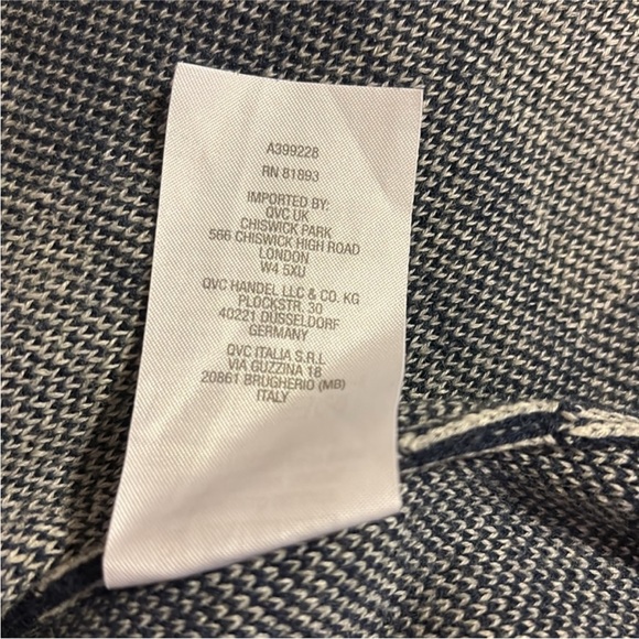 D & Co Jacquard Plaid Open Front Hooded Cardigan Navy Checkered FREE SHIPPING - Picture 8 of 12